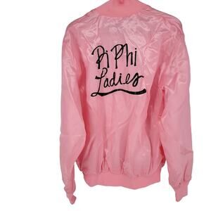 Vintage Birdie Pink Satin Jacket Womens S Pink Ladies Grease Pi Phi USA Made